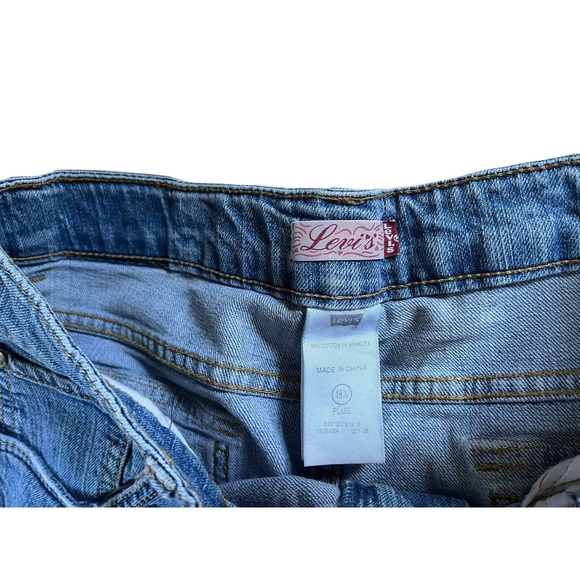 Levi Strauss Signature Blue Denim Womens 18 1/2 Plus Stretch Bootcut Jeans - Picture 7 of 7